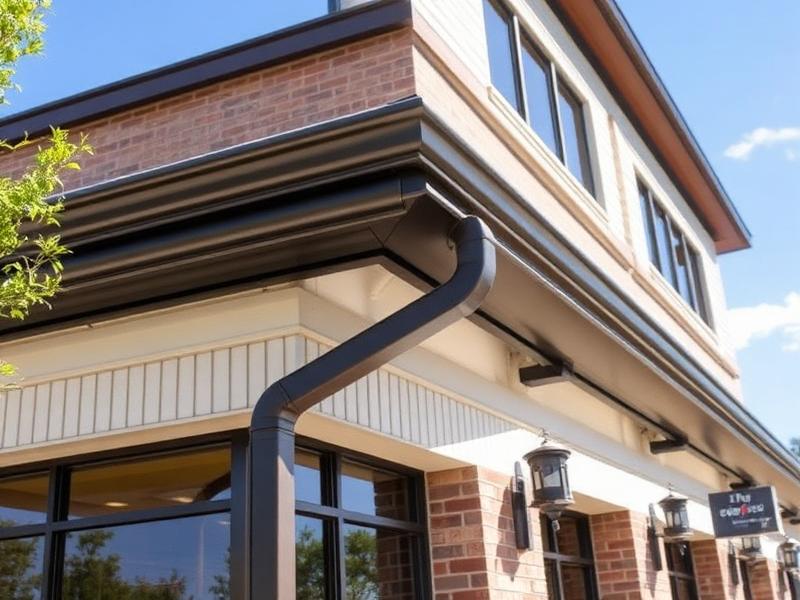 Custom commercial gutter system in Montgomery County TX