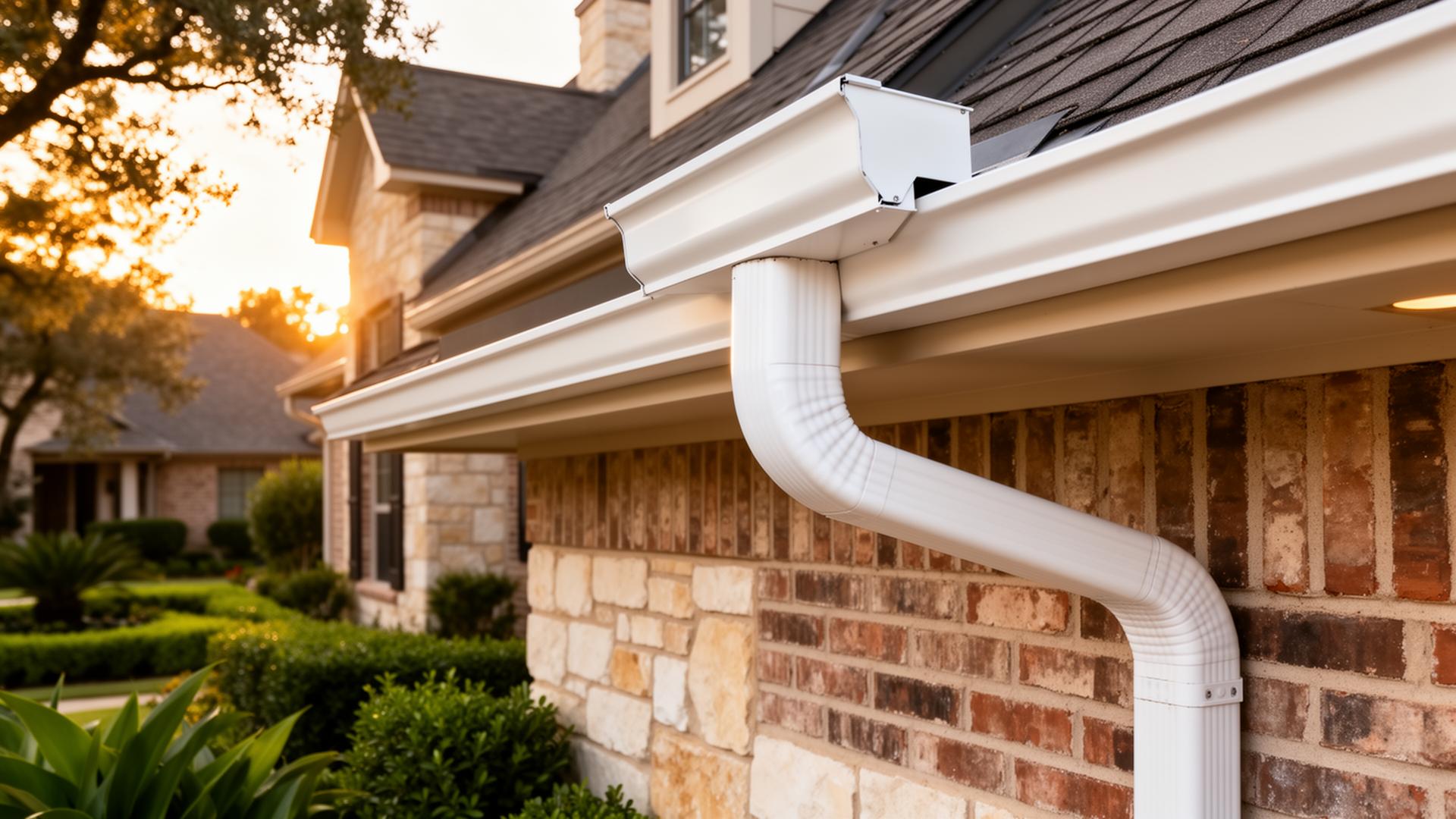 Professional gutter installation on a Montgomery County Texas home